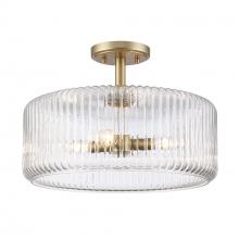 Trans Globe 16234 AG - 4LT SEMI FLSH RIBBED FACETED G