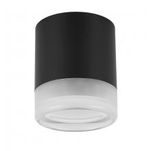 Dainolite LUC-715LEDFH-MB - 15W Flush Mount in Matte Black w/ Clear & Frosted Acrylic Diffuser